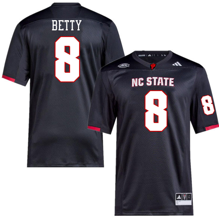 Men #8 Devon Betty NC State Wolfpack College Football Jerseys Stitched-Black